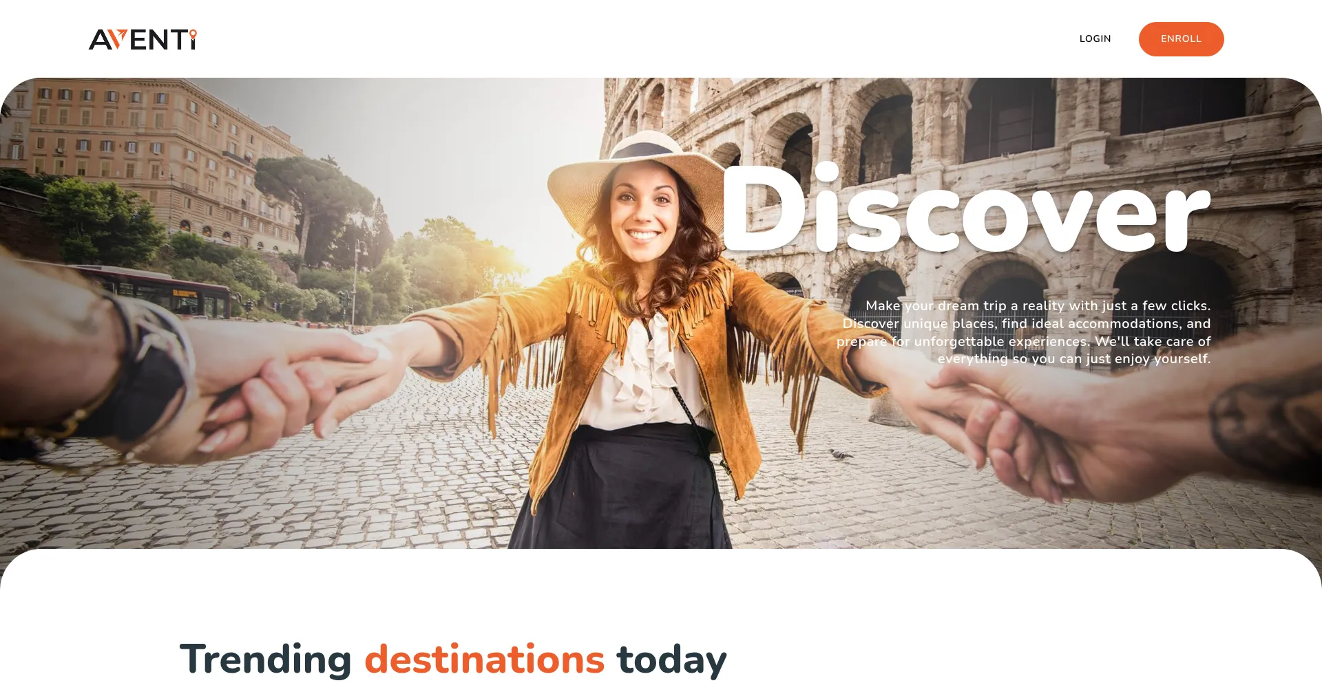 Website screenshot of Aventitravel.com