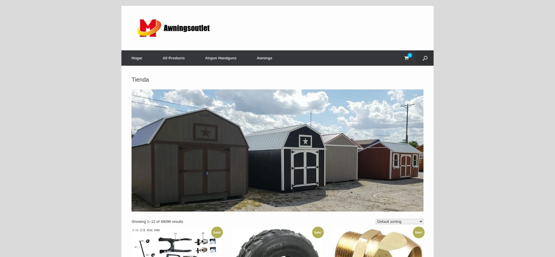 Website screenshot of Awningsoutlet.com