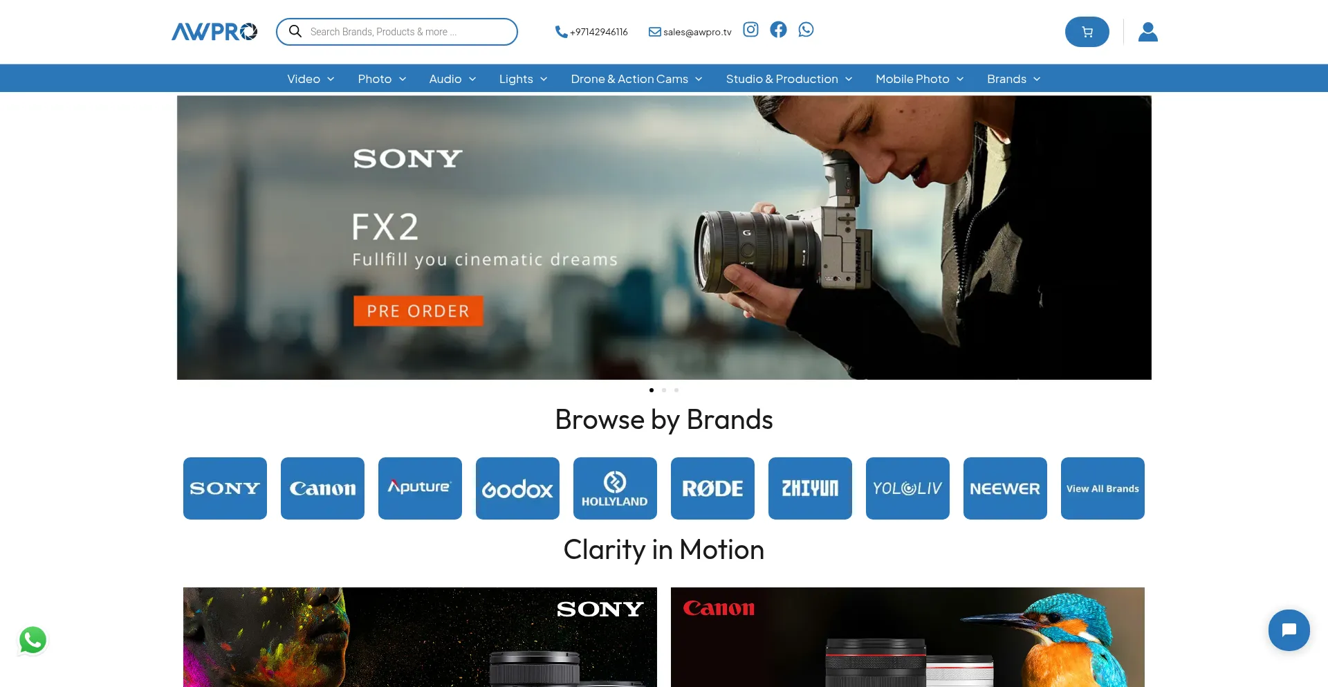 Website screenshot of Awpro.tv