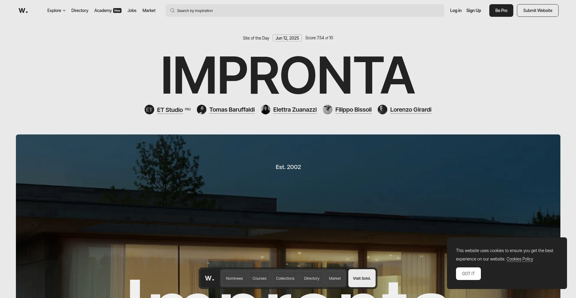 Website screenshot of Awwwards.com