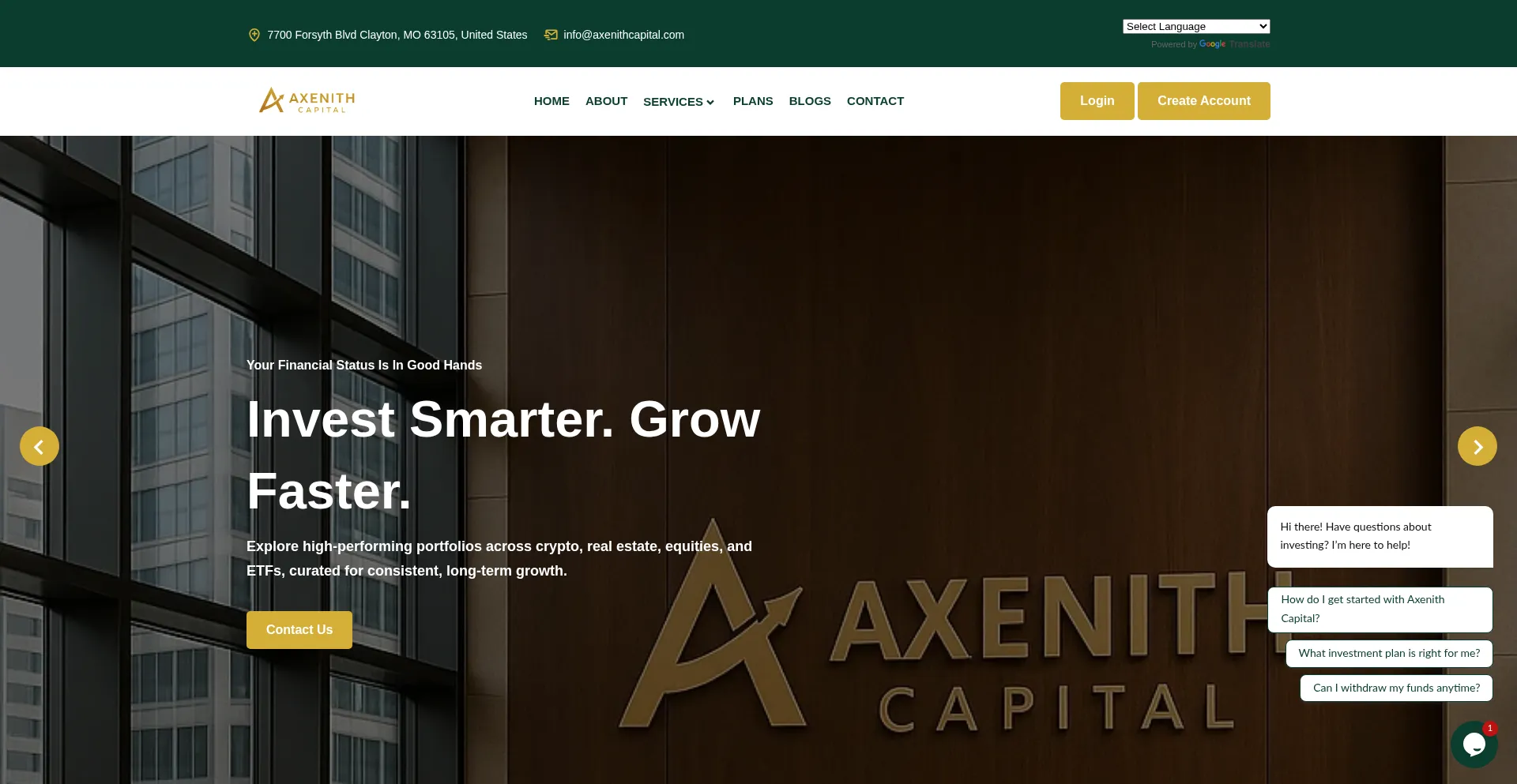 Axenithcapital.com Screenshot