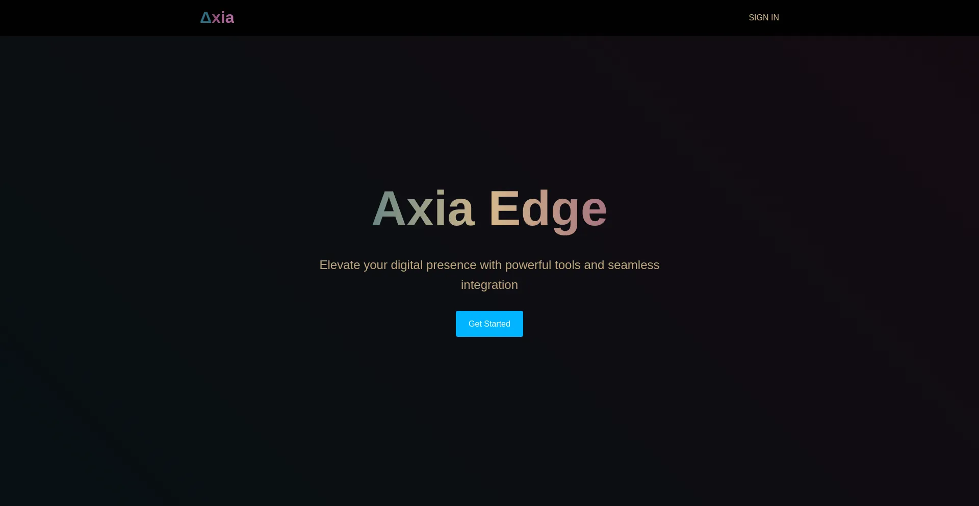 Website screenshot of Axia-edge.com