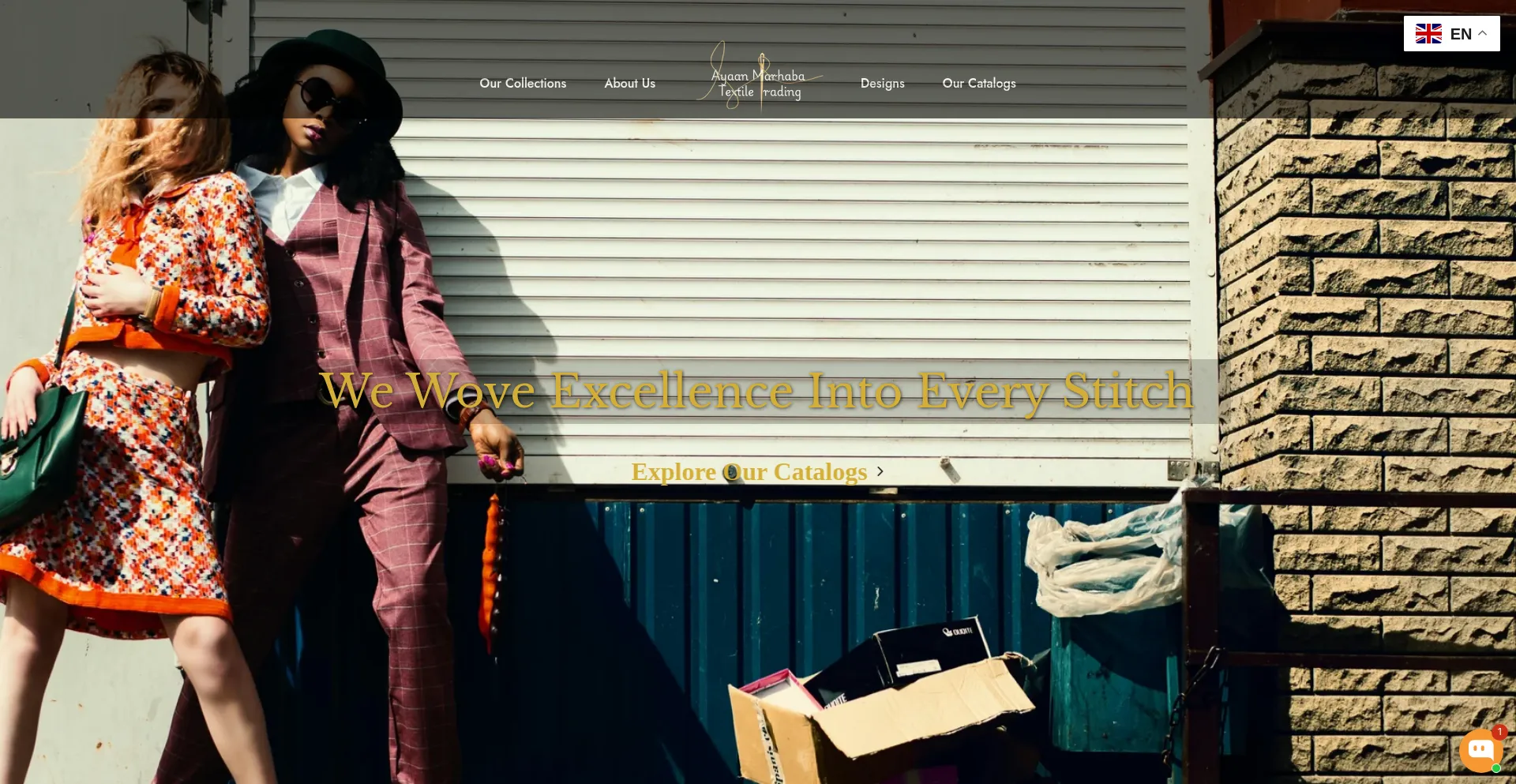 Website screenshot of Ayaanmarhabatextiletrading.com