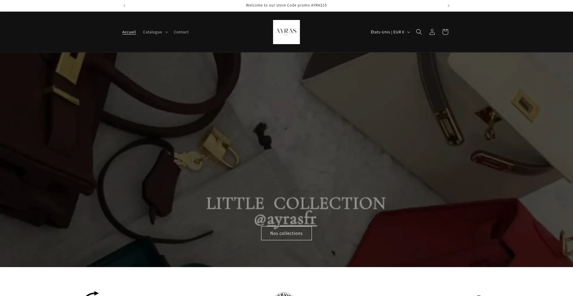 Website screenshot of Ayras.fr