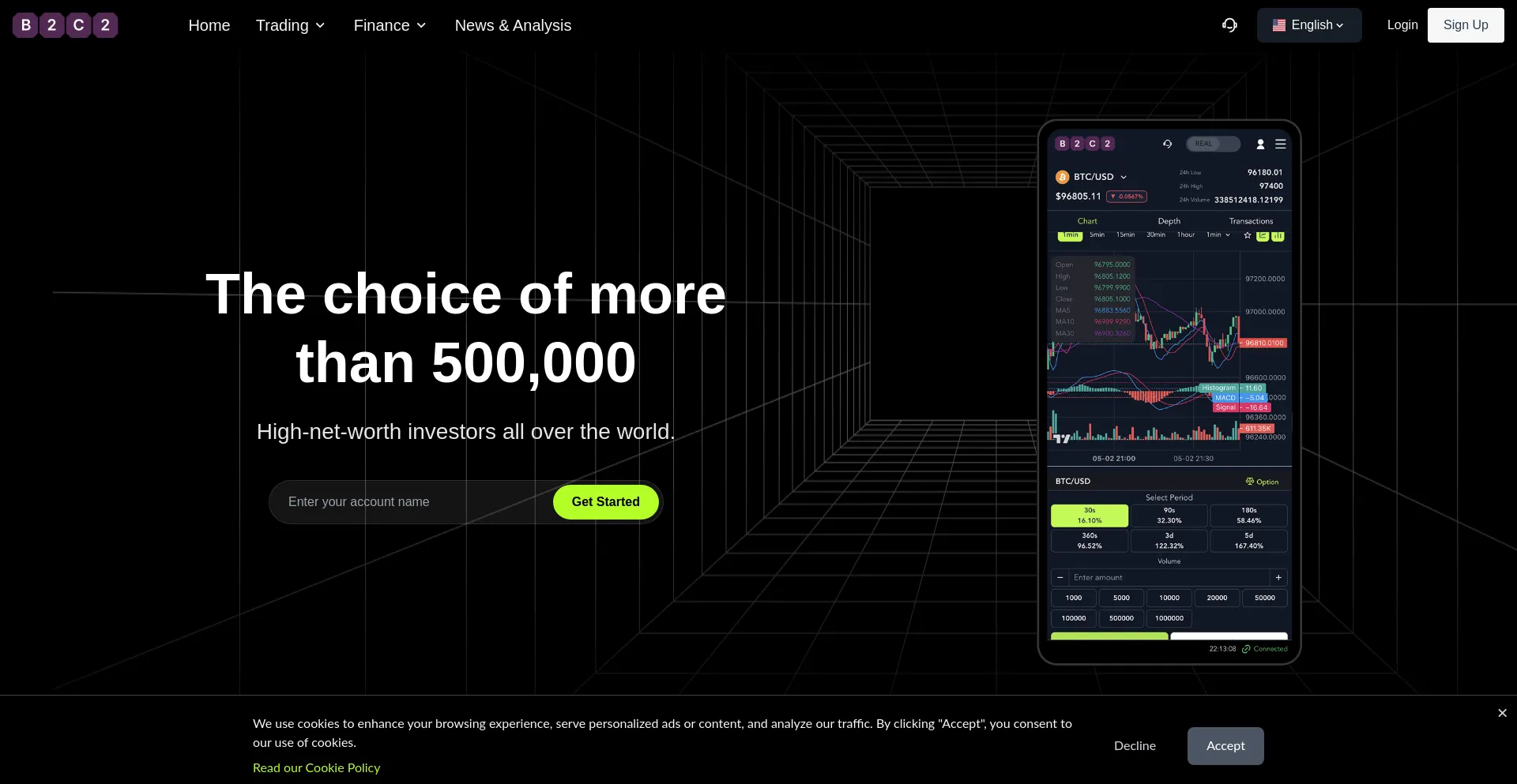 Website screenshot of B2c2-amm.cc