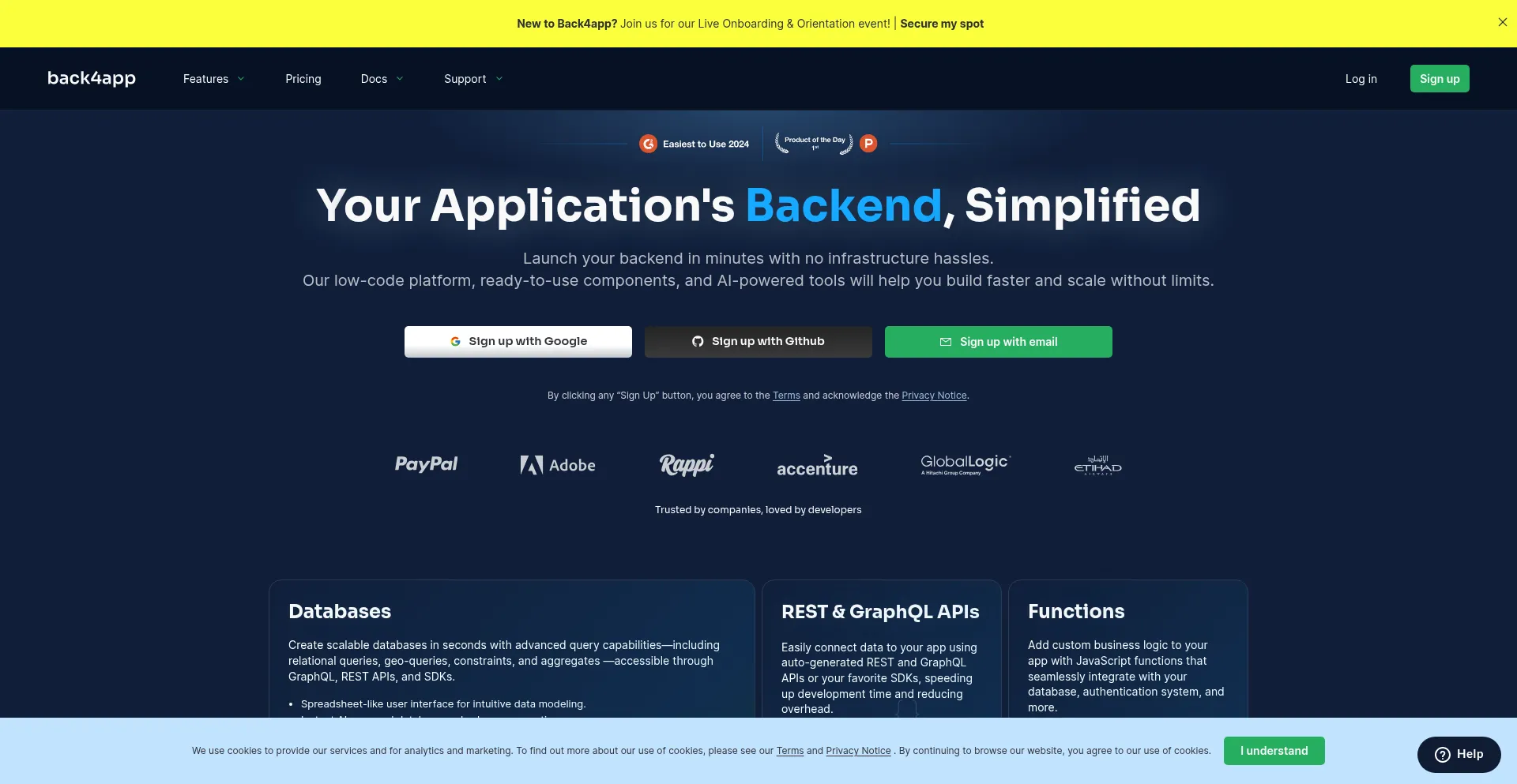 Website screenshot of B4a.io