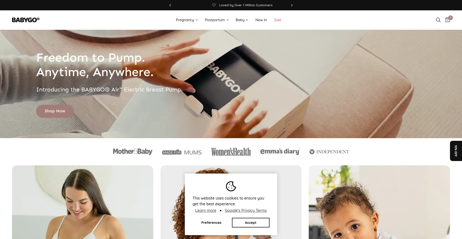 Website screenshot of Babygo.uk