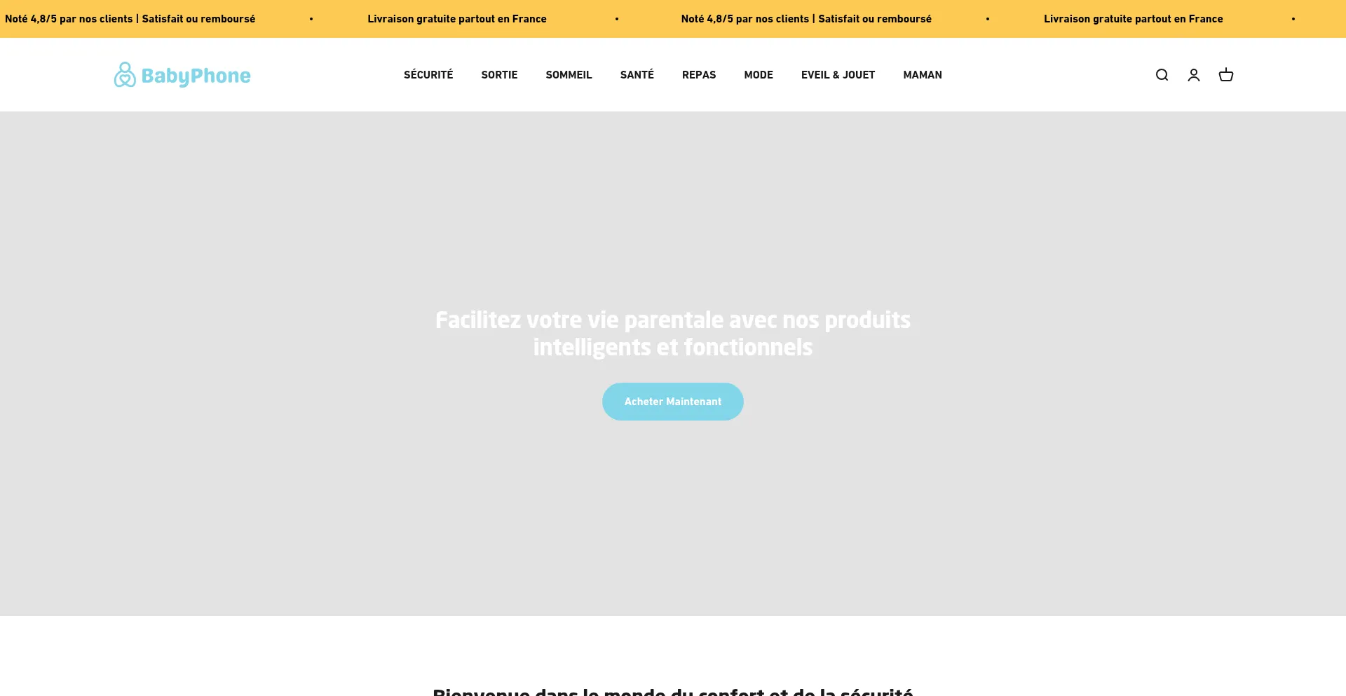 Website screenshot of Babyphone.fr
