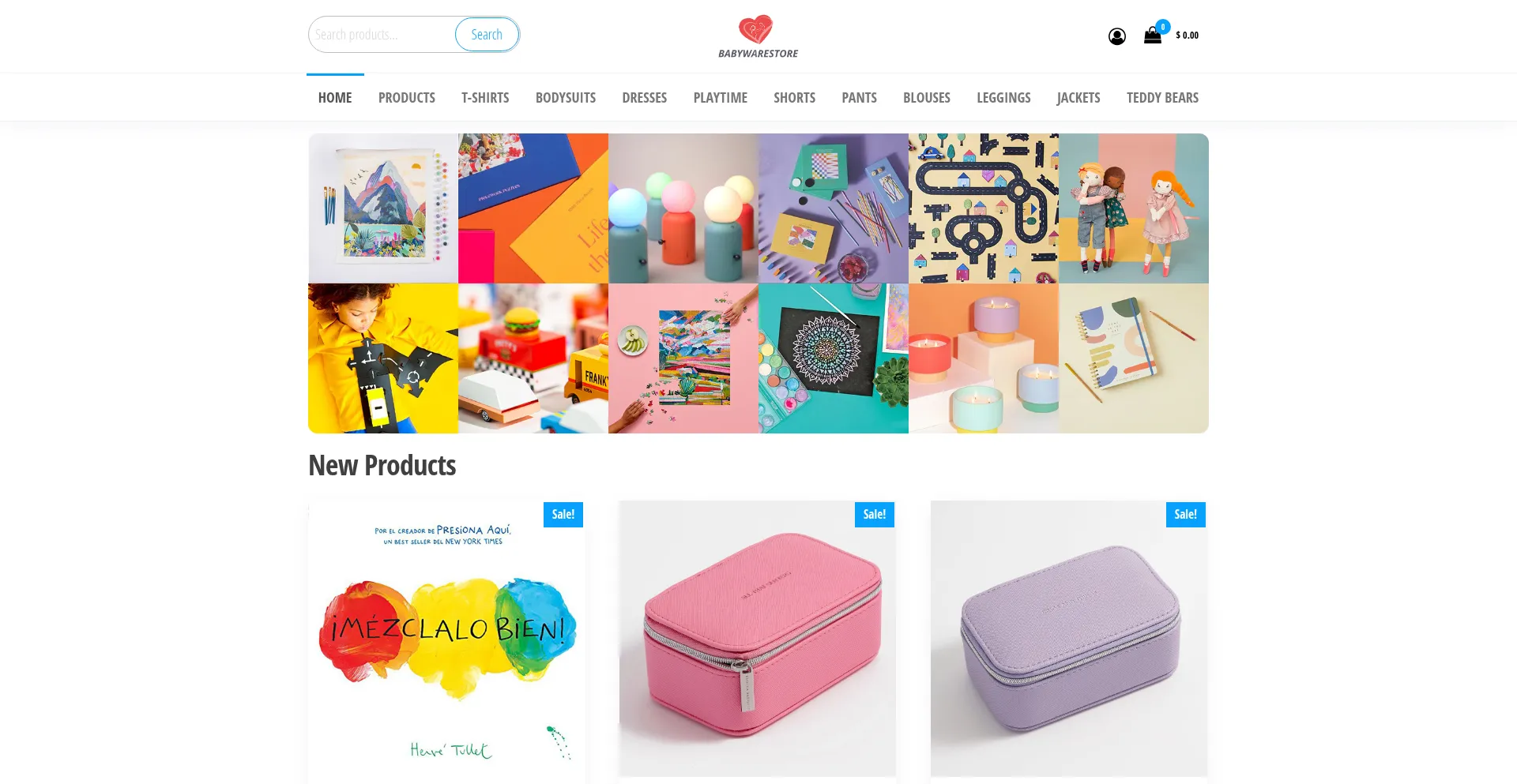Website screenshot of Babywarestore.com