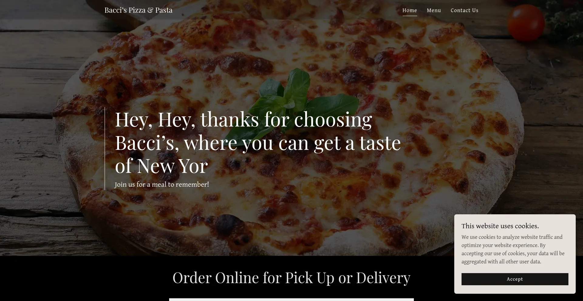 Website screenshot of Baccis.net