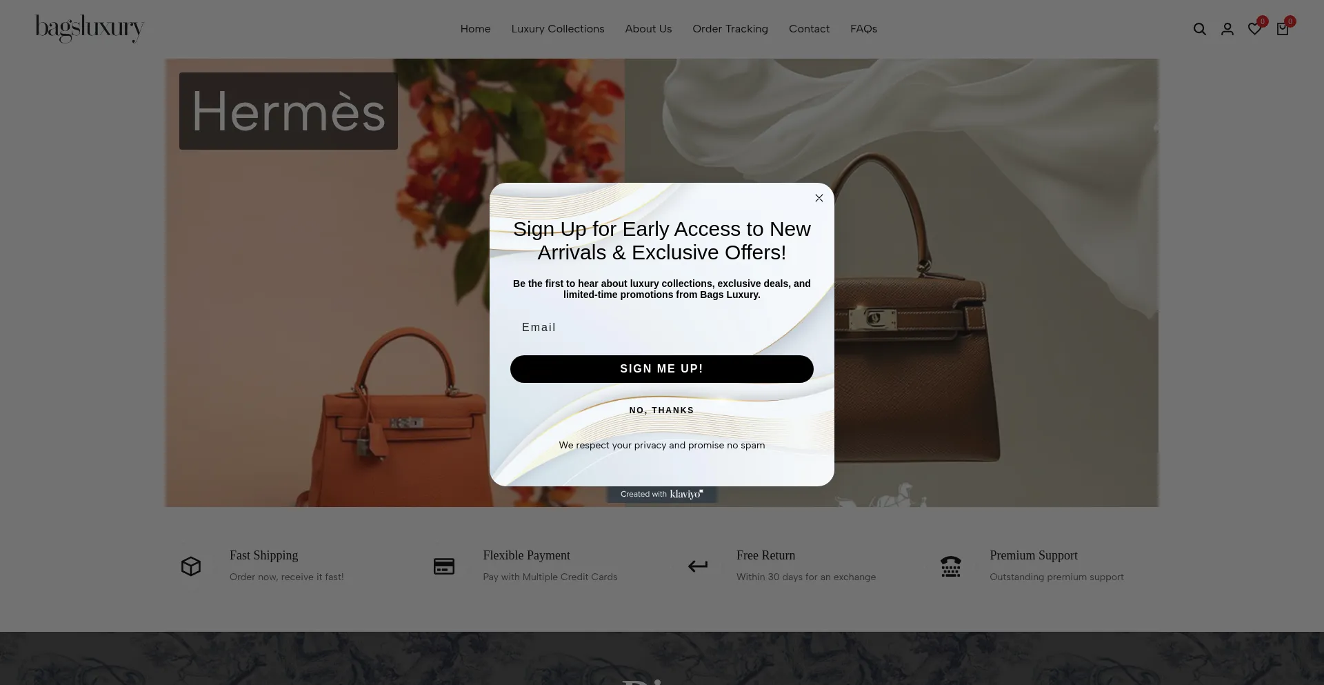 Website screenshot of Bags-luxury.com