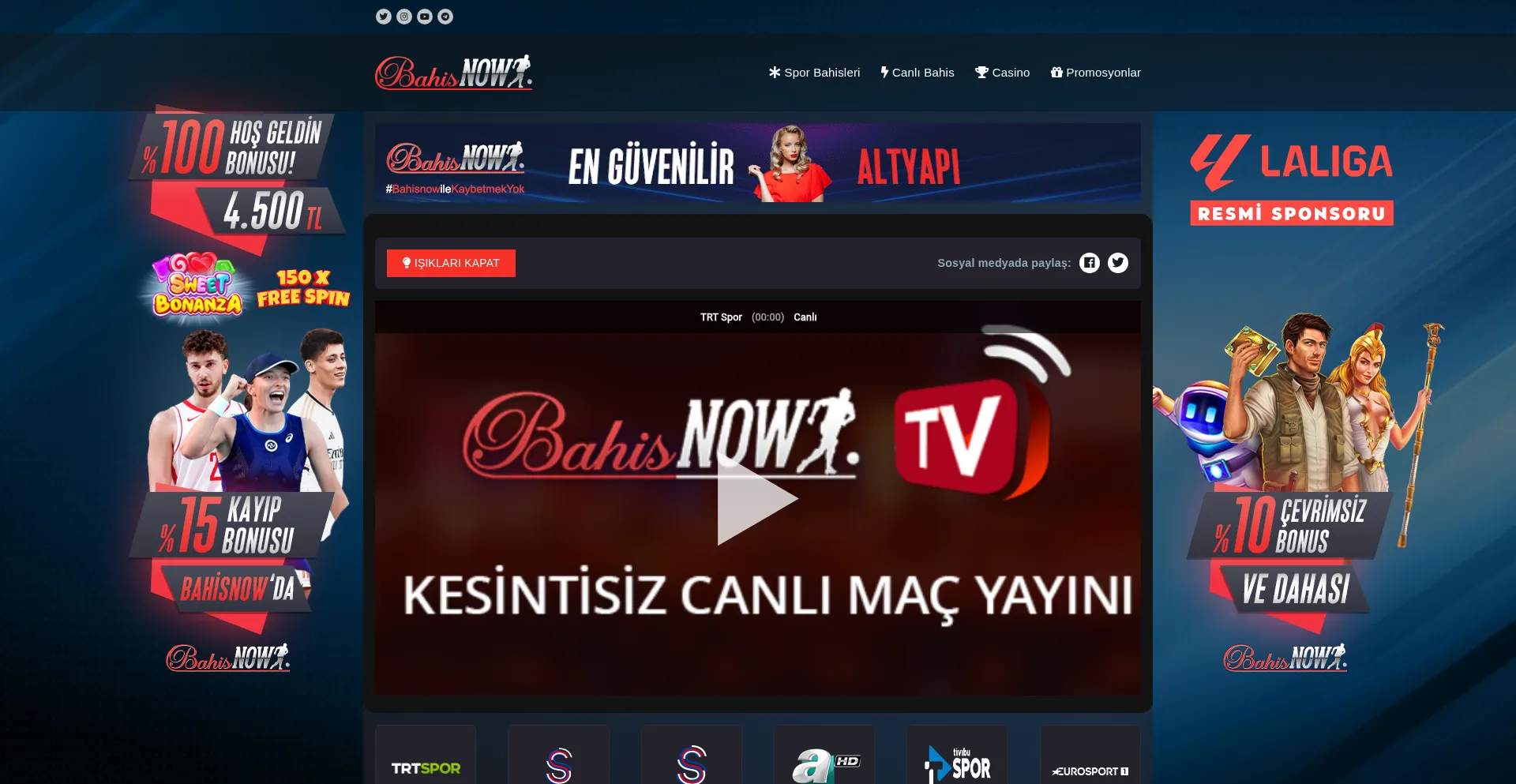 Website screenshot of Bahisnowtv597.com