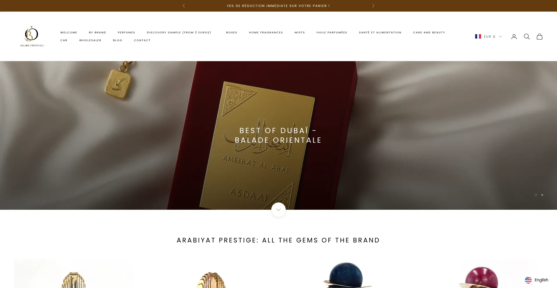 Website screenshot of Balade-orientale.com