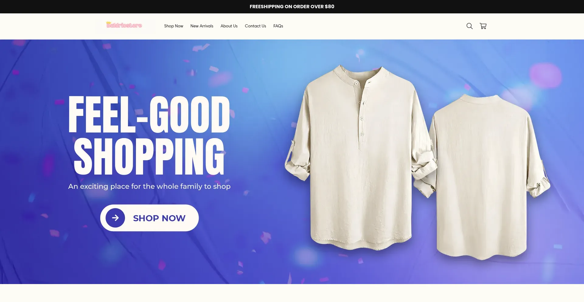 Website screenshot of Baldricstore.com