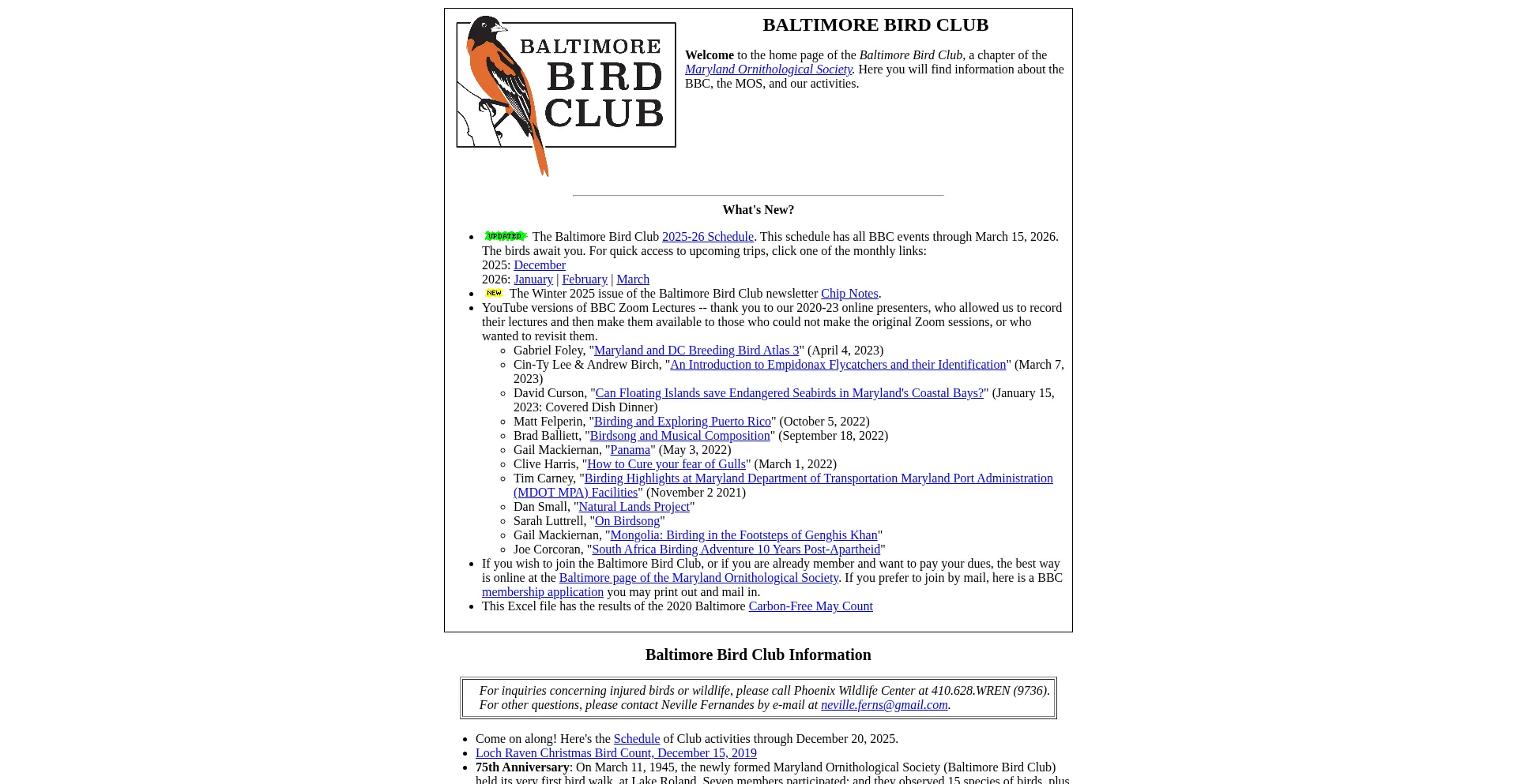 Baltimorebirdclub.org