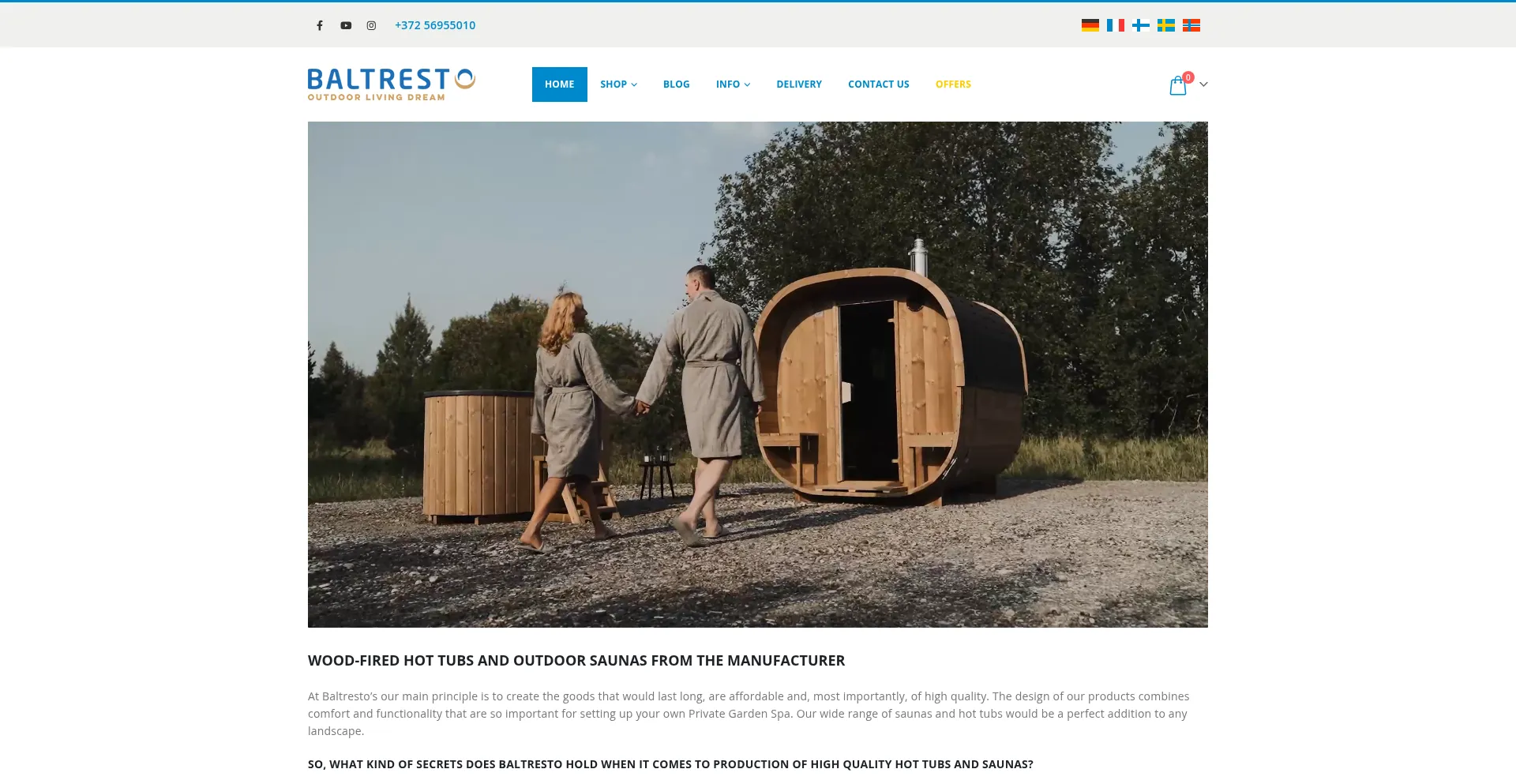 Website screenshot of Baltresto.com