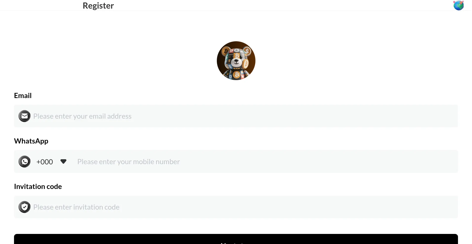 Website screenshot of Bam.bay-m.me