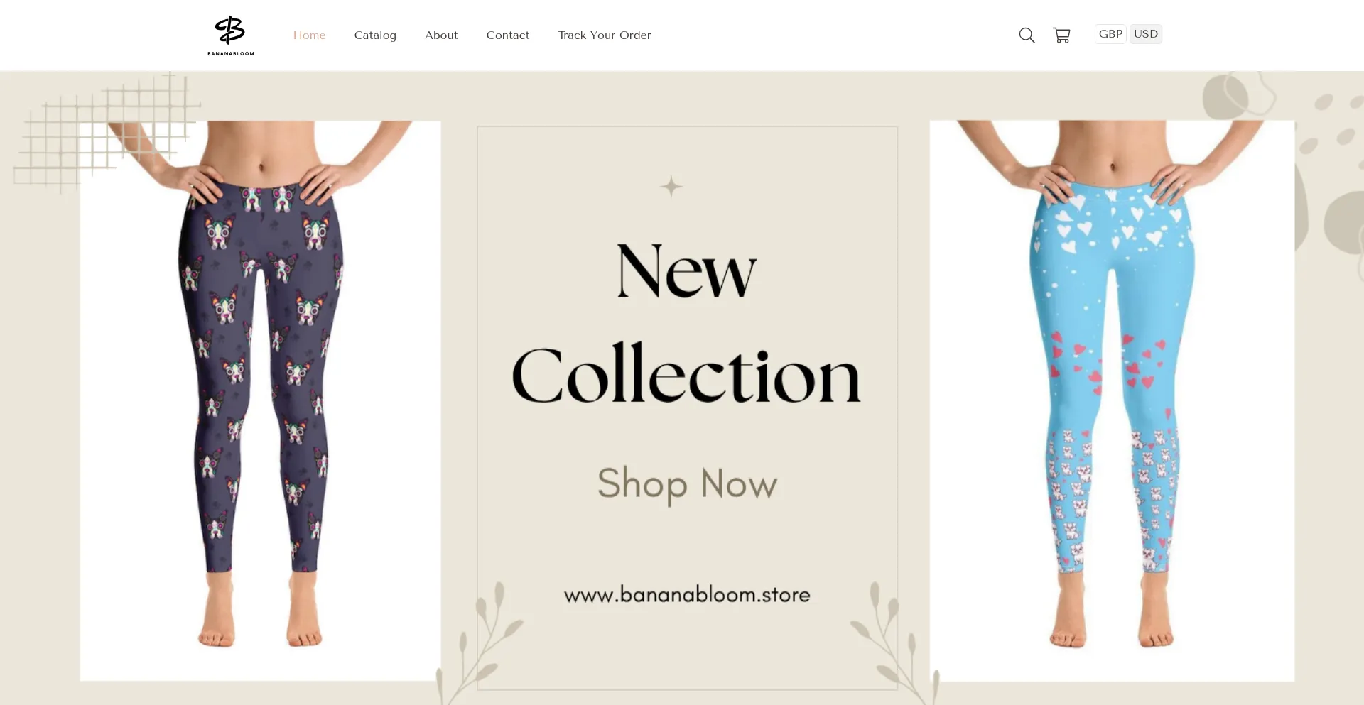 Website screenshot of Bananabloom.store