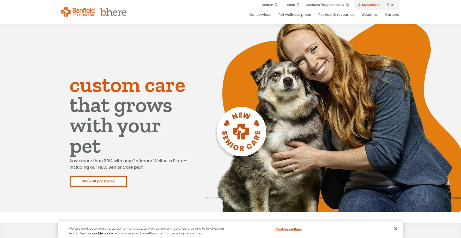 Website screenshot of Banfield.com