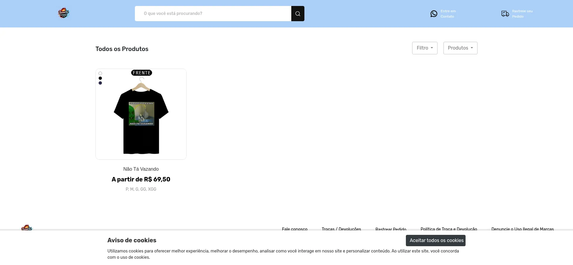 Website screenshot of Bankai-store.online
