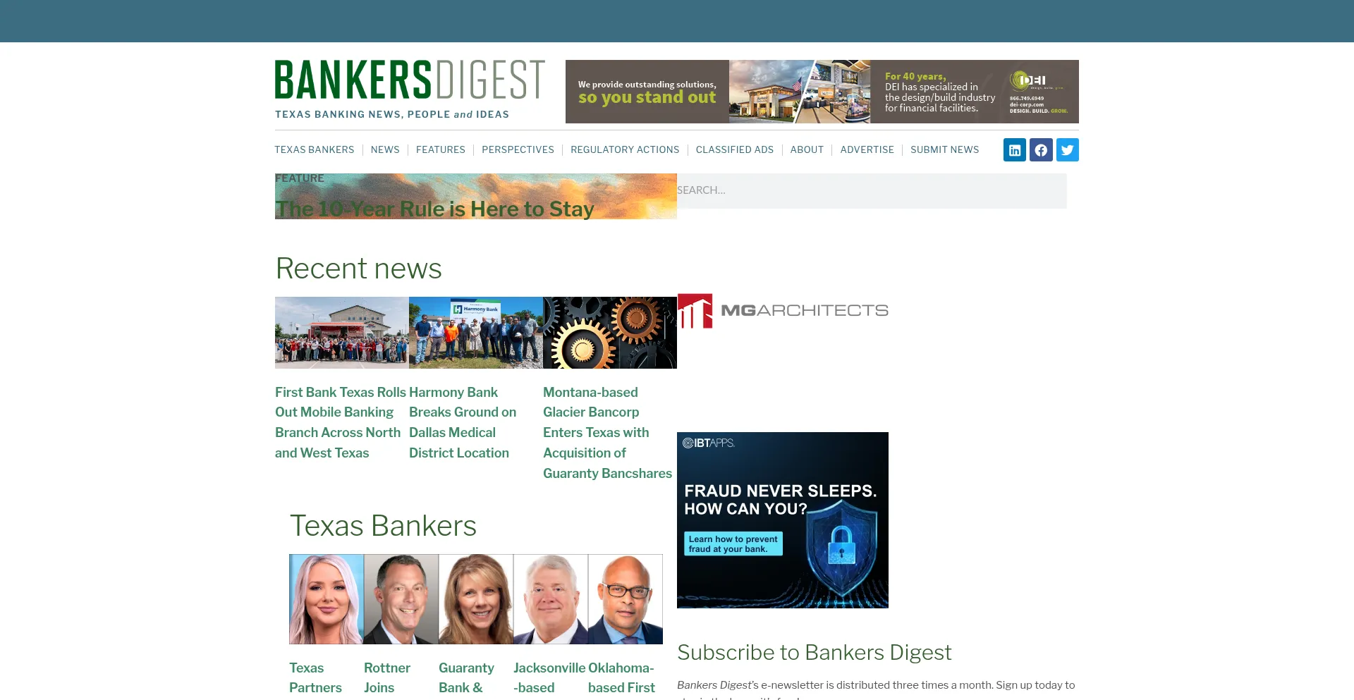 Website screenshot of Bankersdigest.com