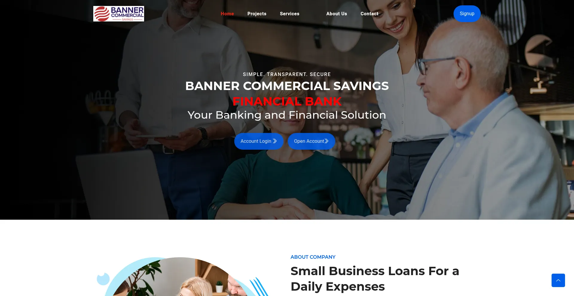 Website screenshot of Bannercommercialsavings.live