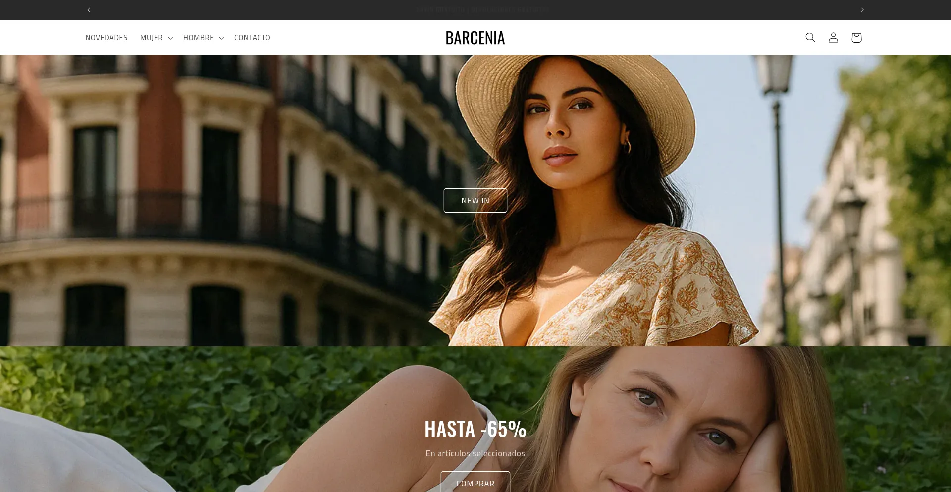 Website screenshot of Barceniamoda.com