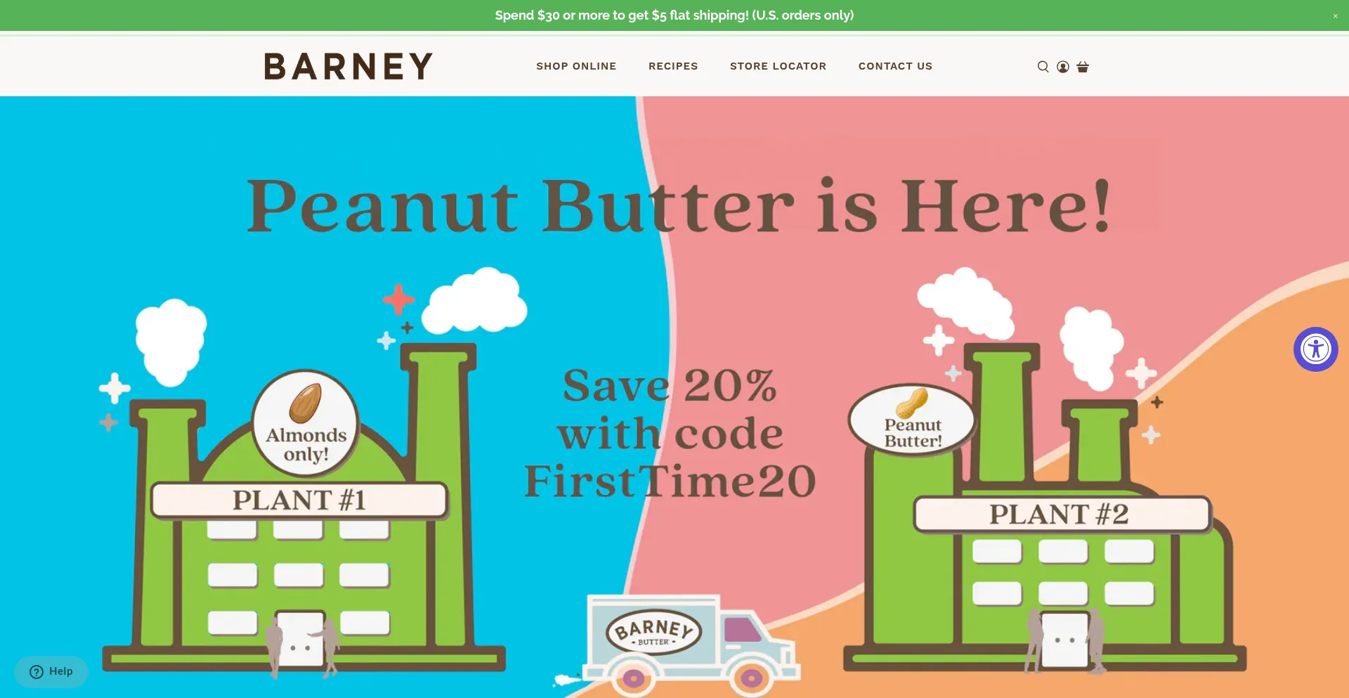 Website screenshot of Barneybutter.com