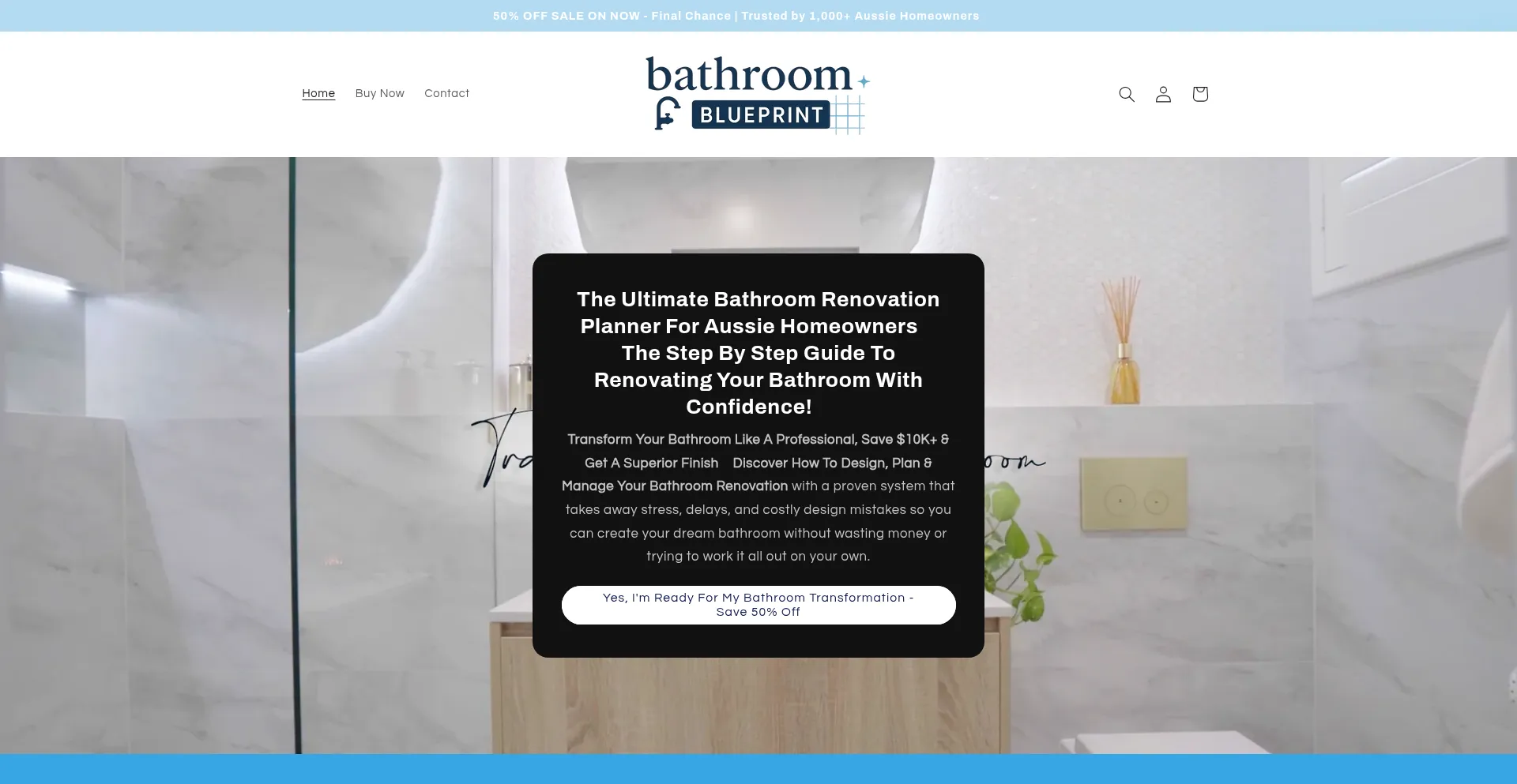 Website screenshot of Bathroomblueprint.com