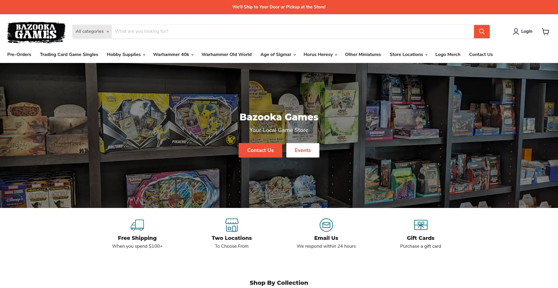 Website screenshot of Bazookagamestore.com