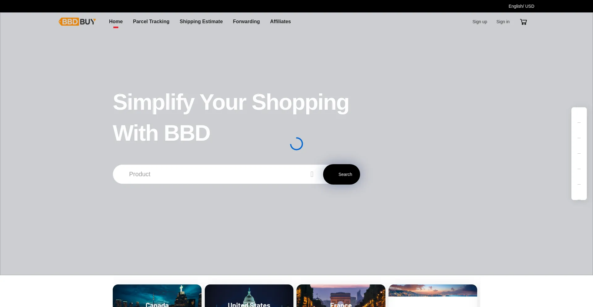 Website screenshot of Bbdbuy.com