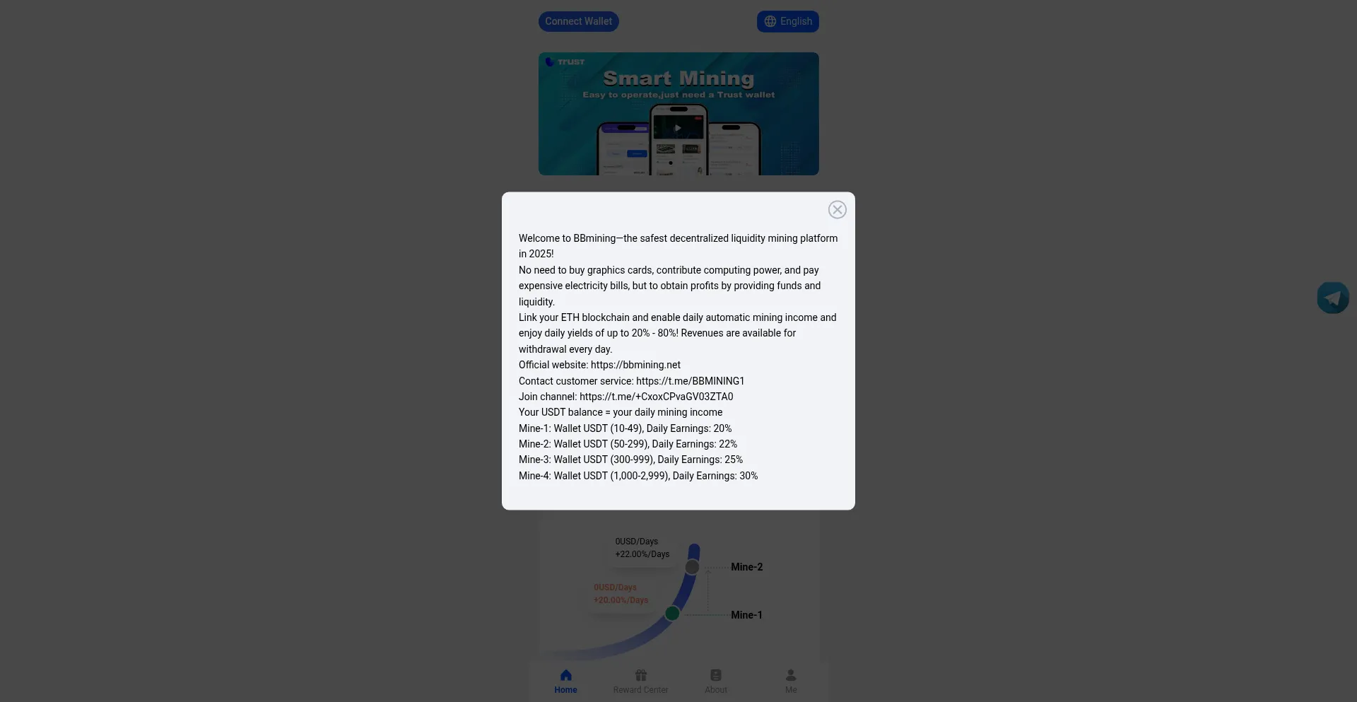 Website screenshot of Bbmining1.net