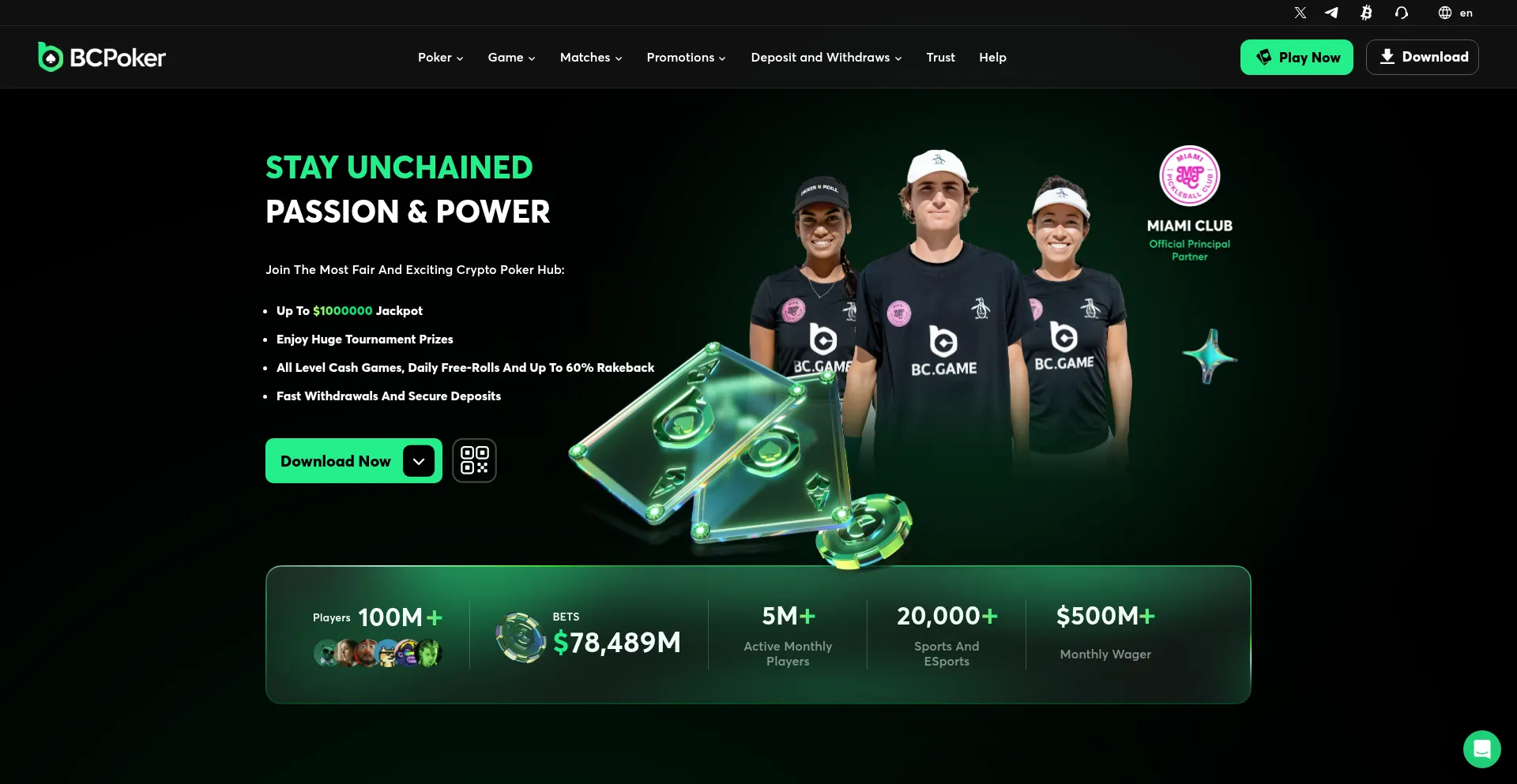 Website screenshot of Bcpoker.com