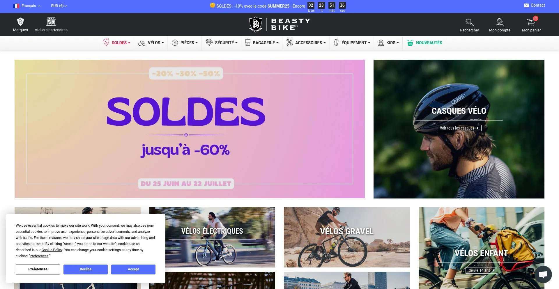 Website screenshot of Beastybike.com