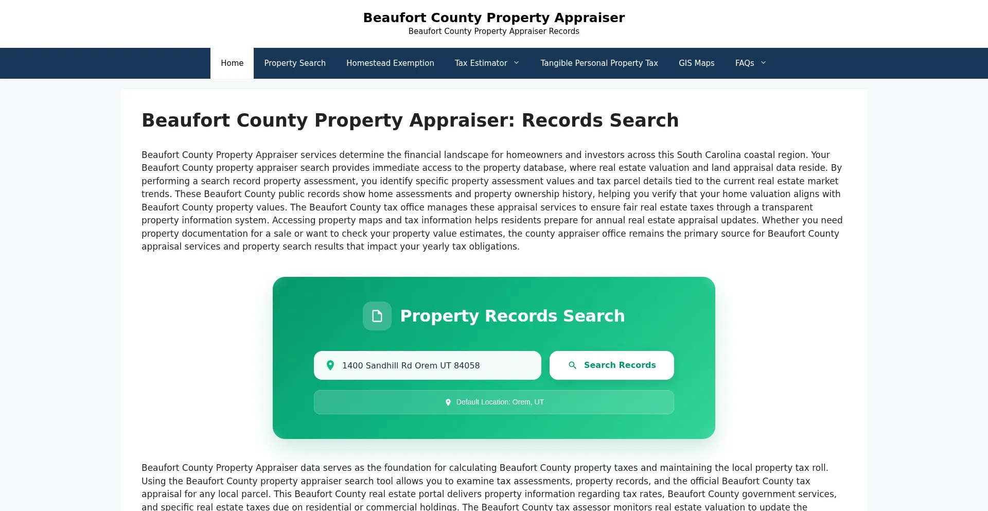 Beaufortcountypropertyappraiser.org