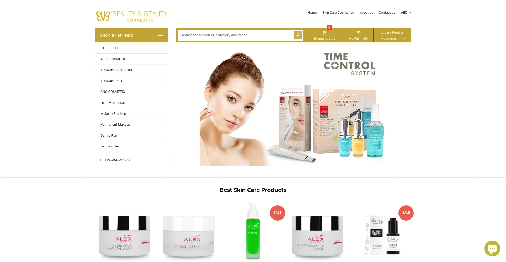 Website screenshot of Beautyandbeauty.ae