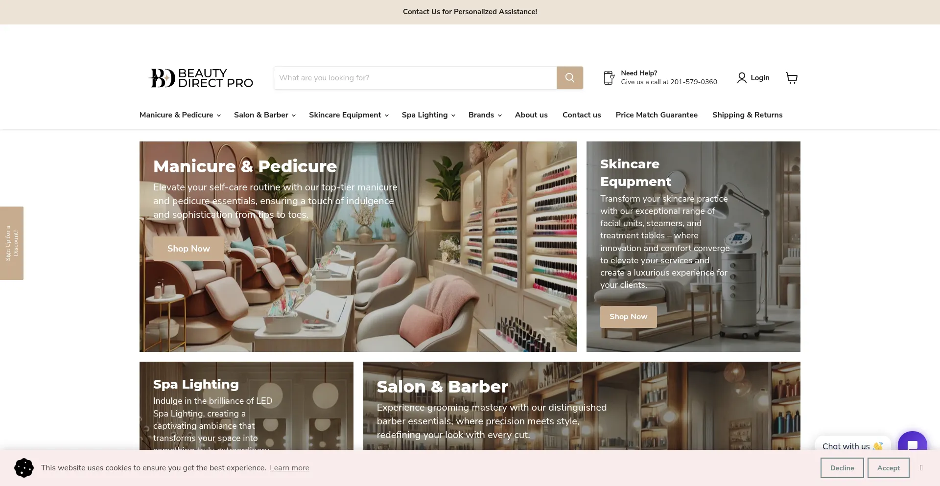 Website screenshot of Beautydirectpro.com