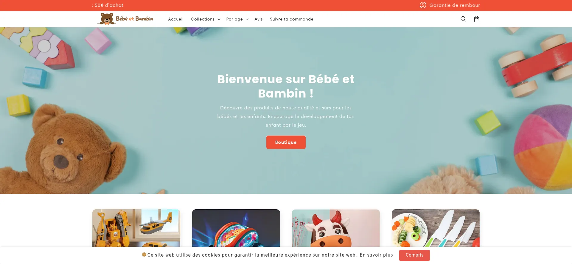 Website screenshot of Bebeetbambin.com