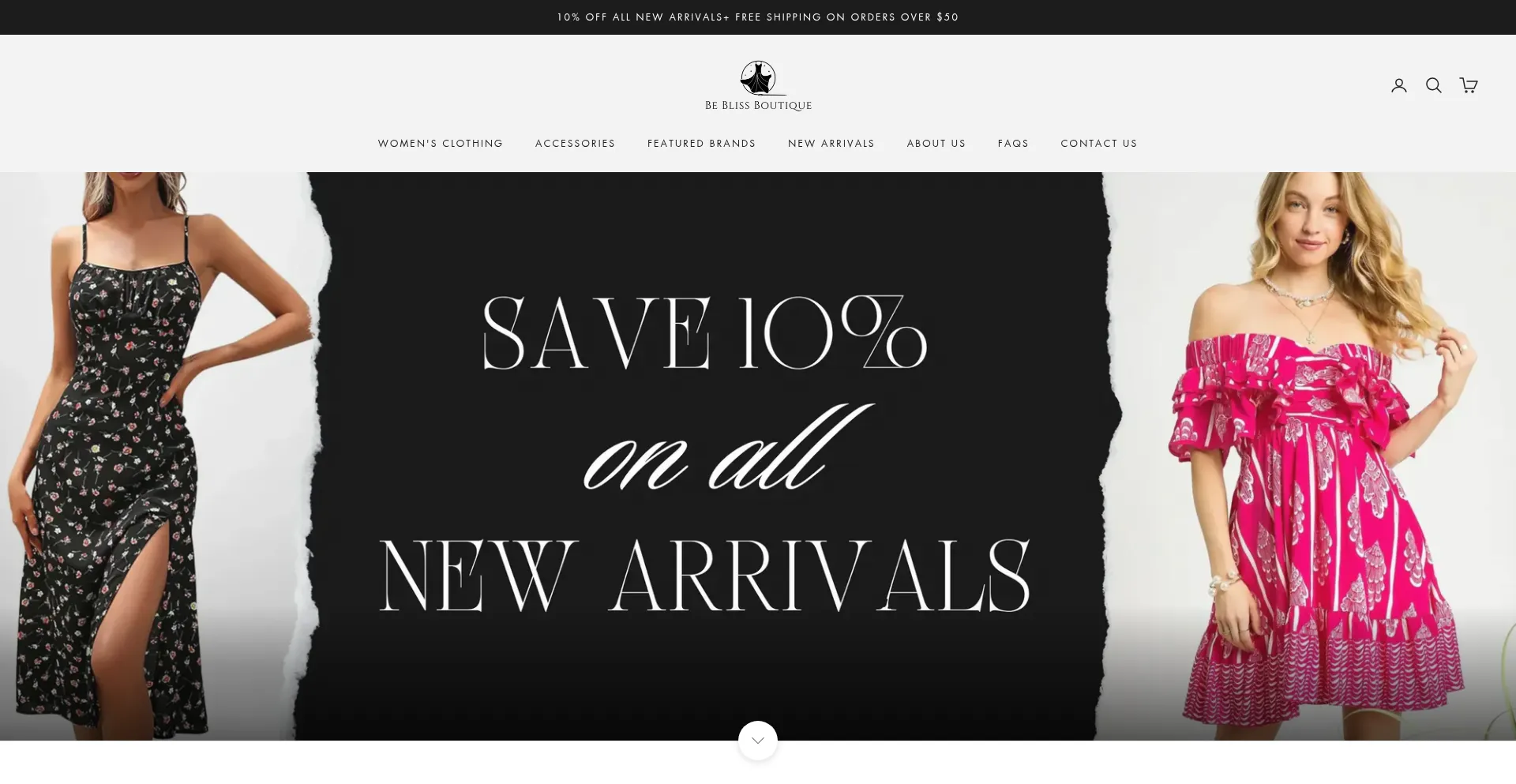 Website screenshot of Beblissboutique.com