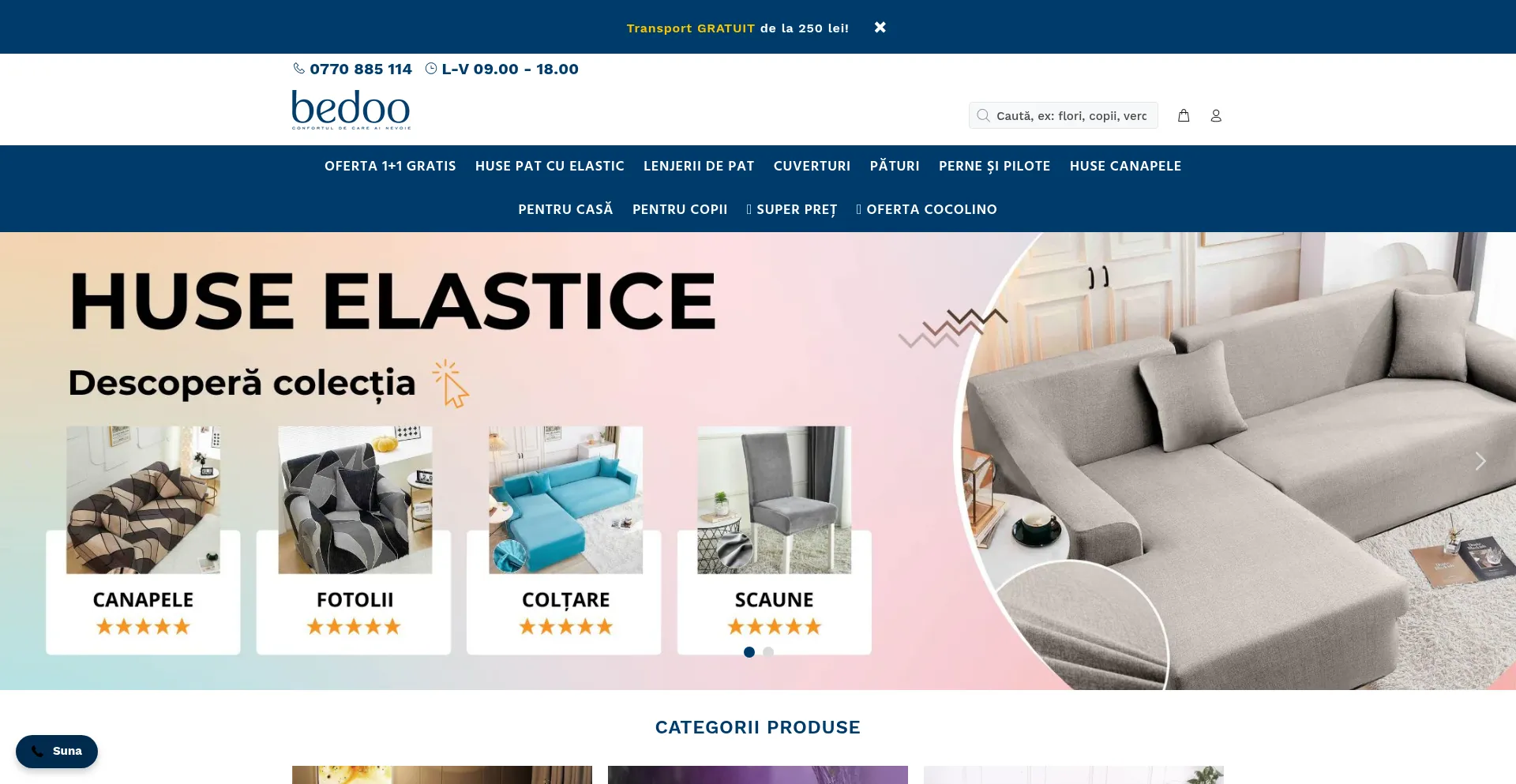 Website screenshot of Bedoo.ro