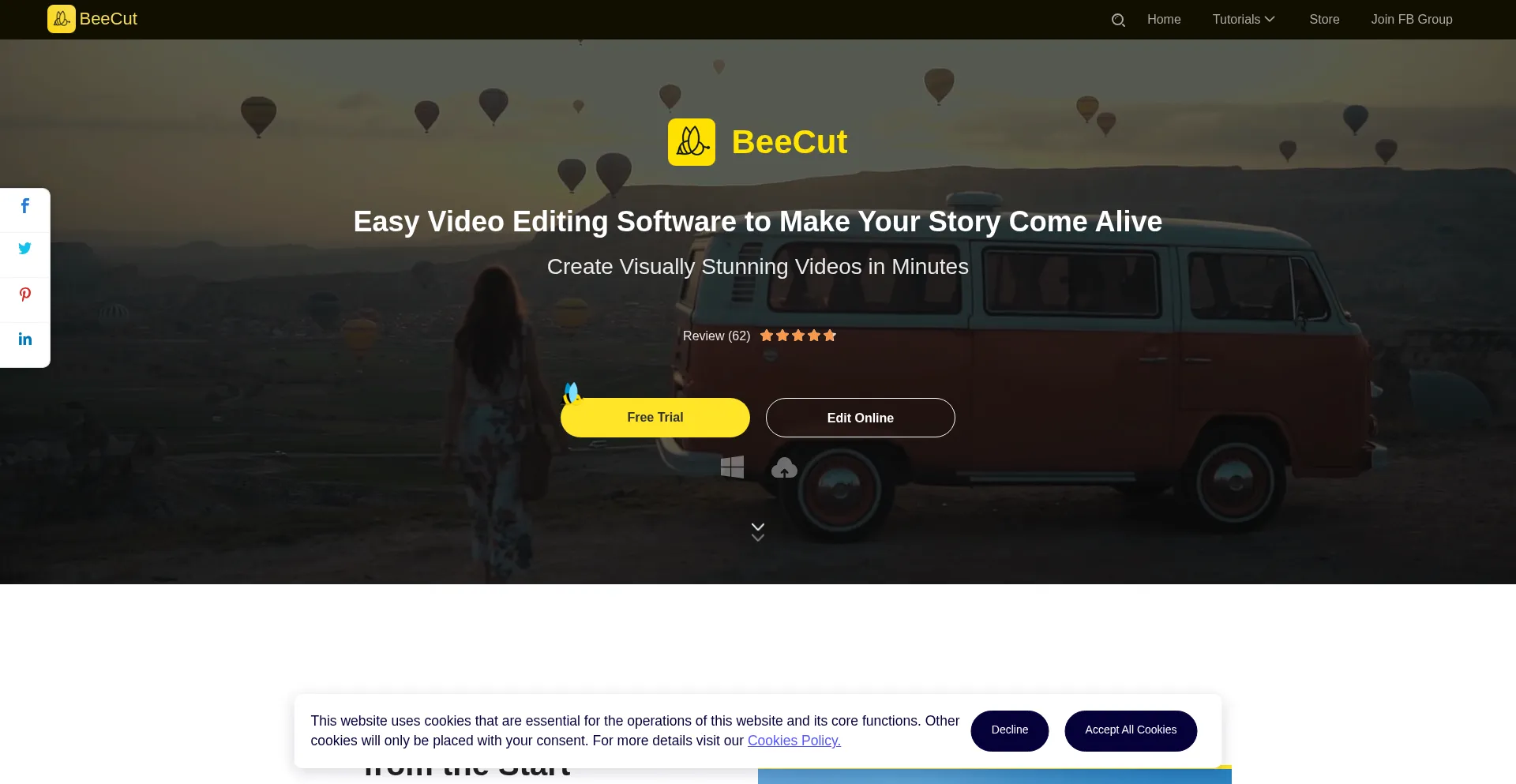Website screenshot of Beecut.com
