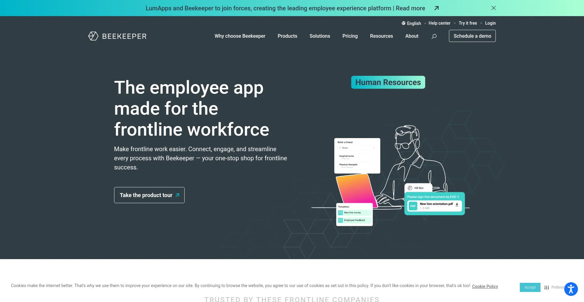 Website screenshot of Beekeeper.io