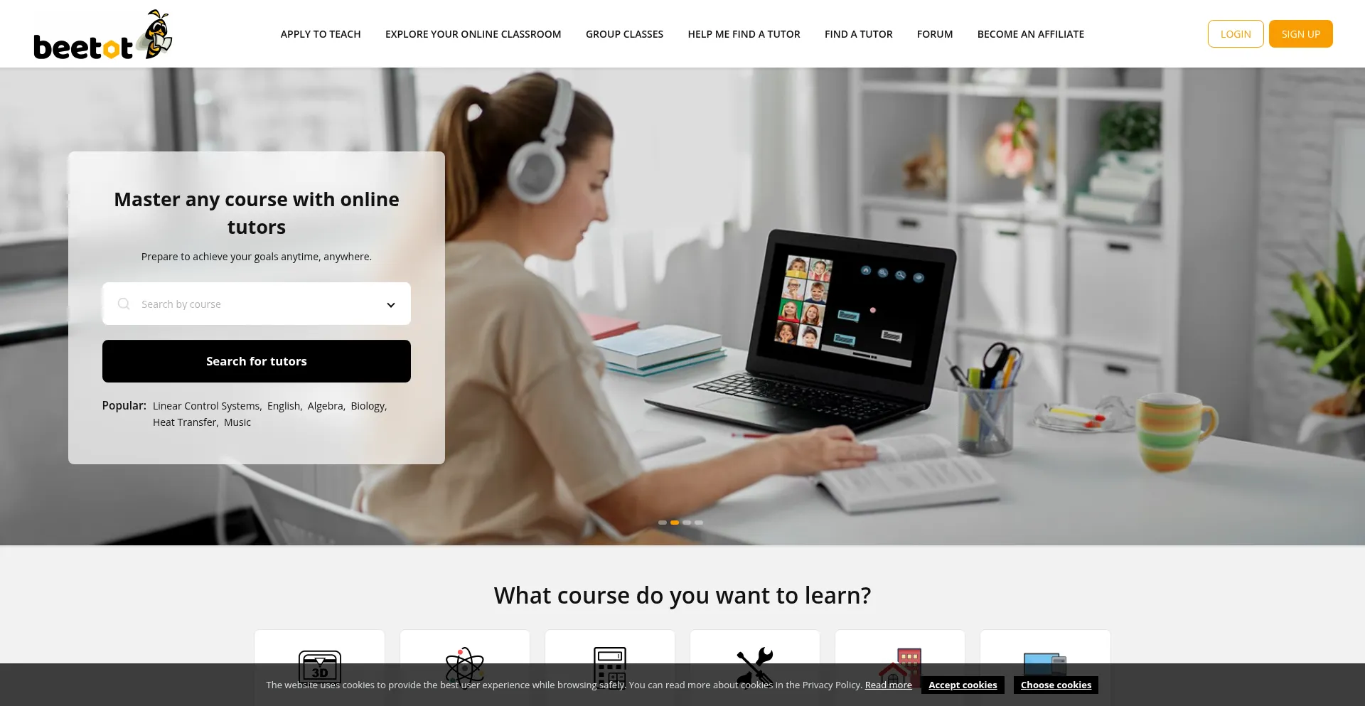Website screenshot of Beetot.com