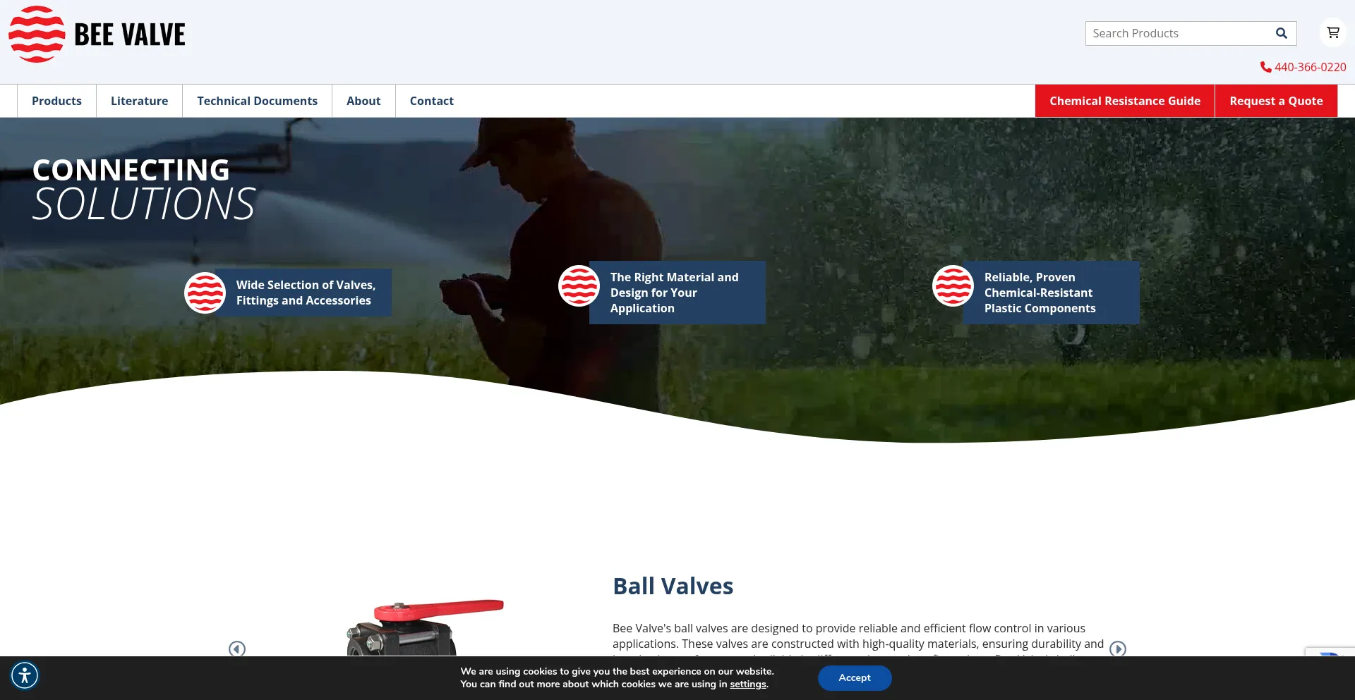 Website screenshot of Beevalve.com