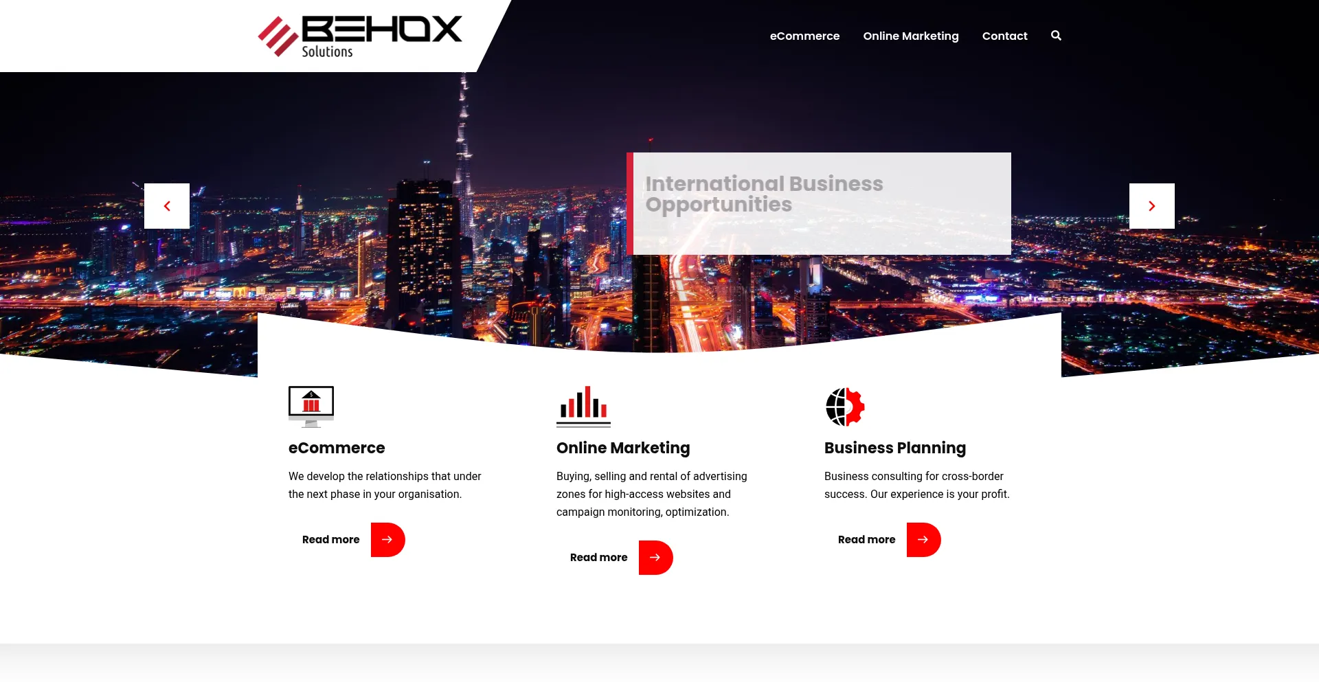 Website screenshot of Behox.com