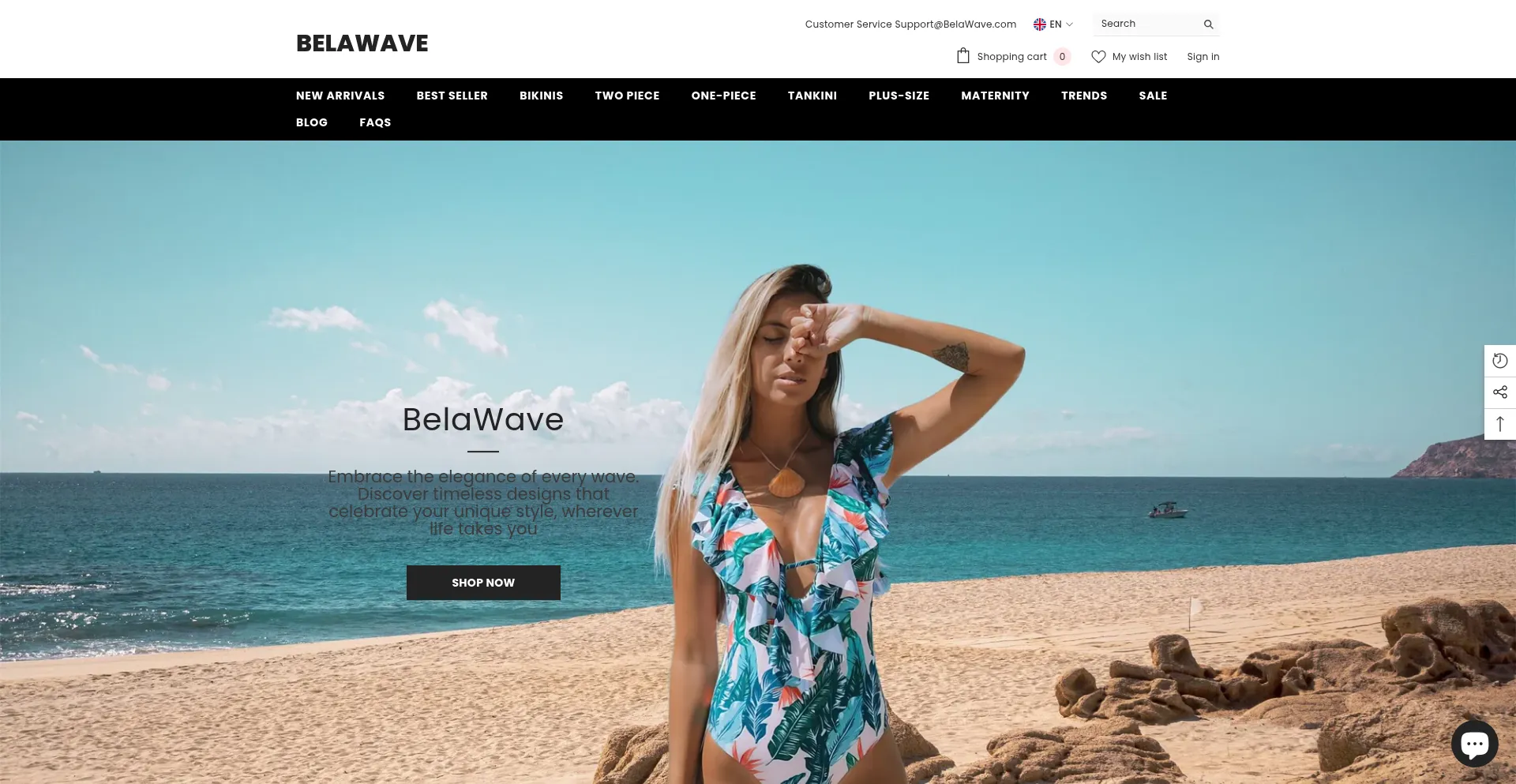 Website screenshot of Belawave.com