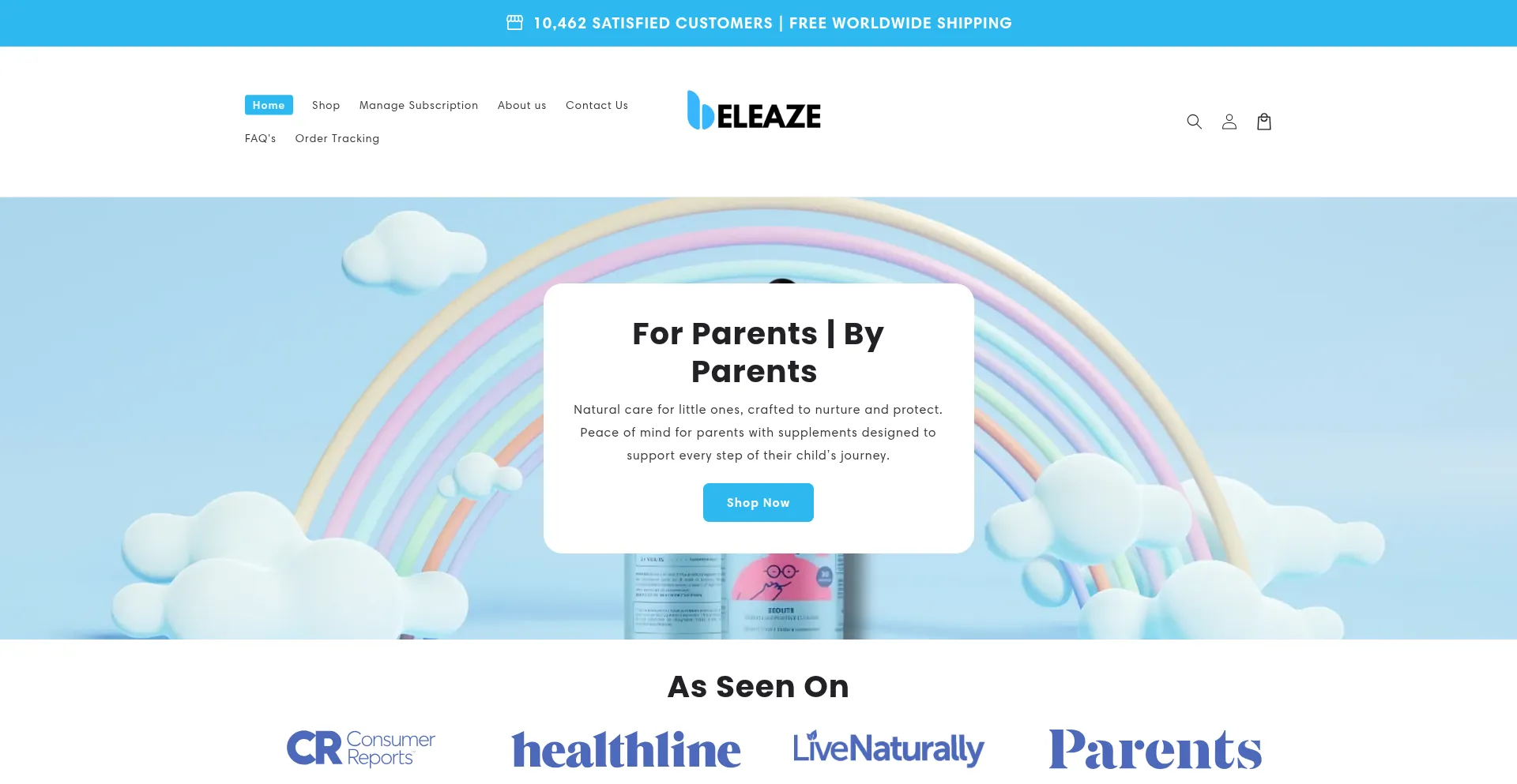 Website screenshot of Beleaze.com