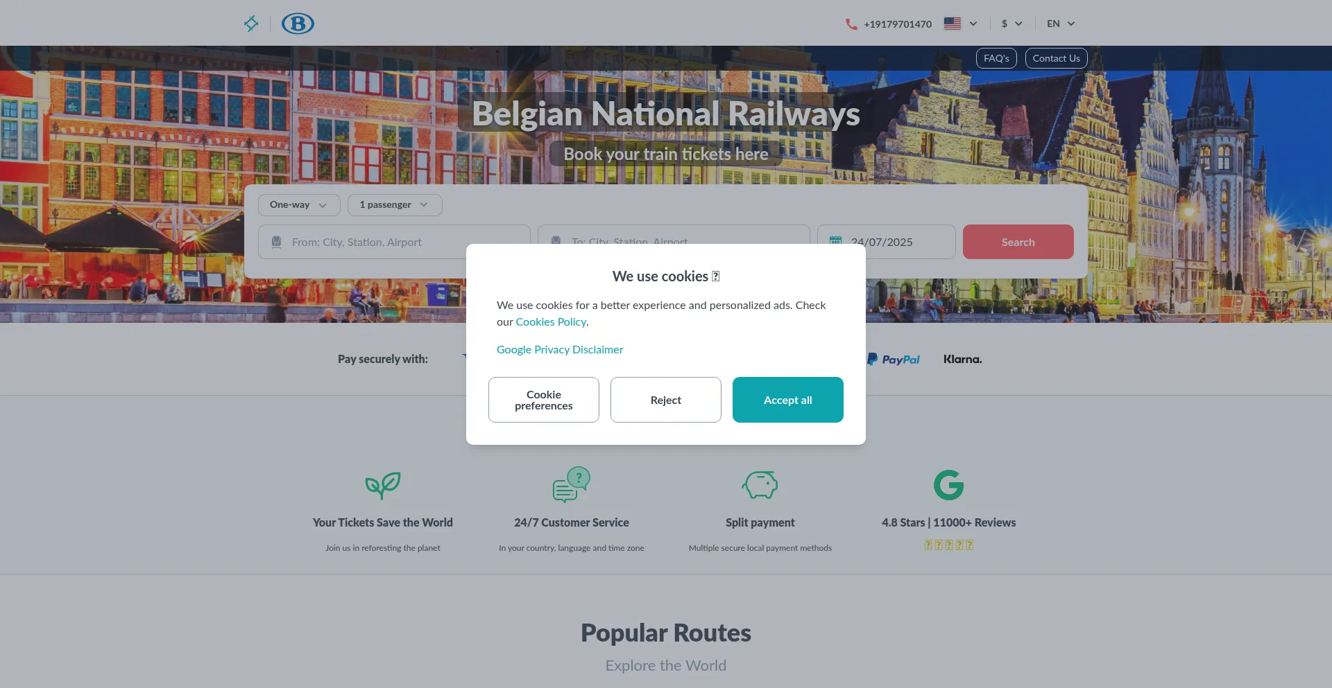 Website screenshot of Belgianrails.com
