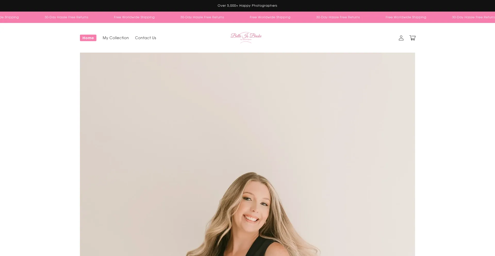 Website screenshot of Belle-is-broke.myshopify.com