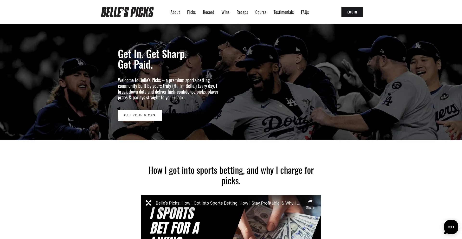 Website screenshot of Bellespicks.com